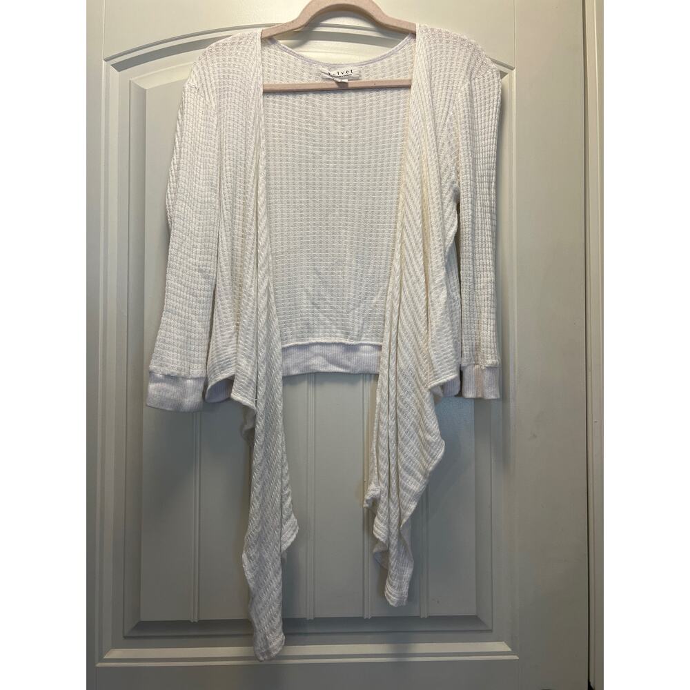 Velvet by Graham & Spencer Women’s Open Drape Front Cardigan Top Size M White